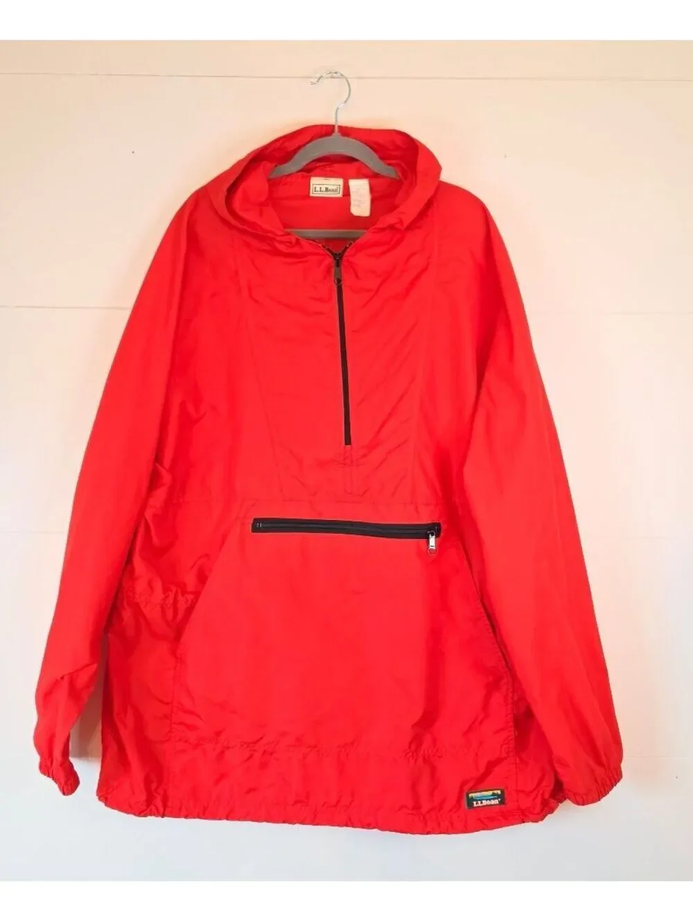 Vintage L.L. Bean Anorak Pullover Jacket Red Packable 90s, Men's XL, #106